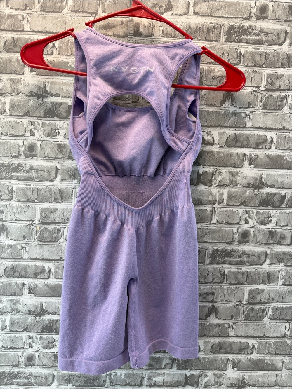NVGTN Lilac Racerback Cutout Athletic Romper